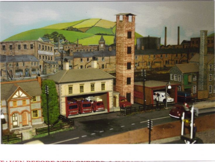 Fire station set in U.K. based model railway