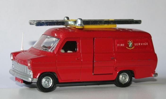 This model of a Ford Transit Fire van was made by DinkyToys in the scale 