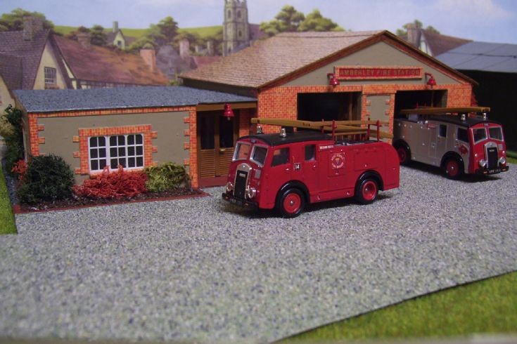 Amberley Fire Station and 1950's Dennis F8's.